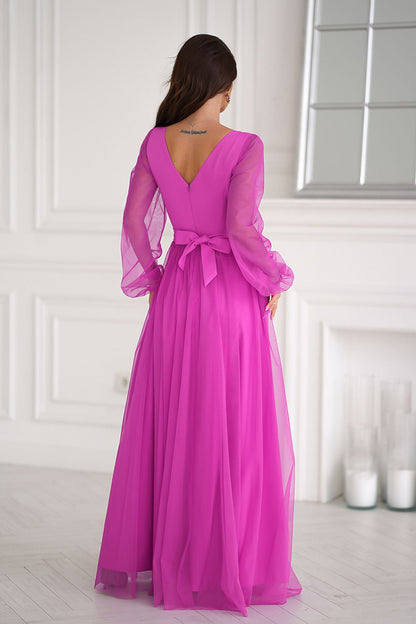 Langes Kleid Model 202459 Bicotone